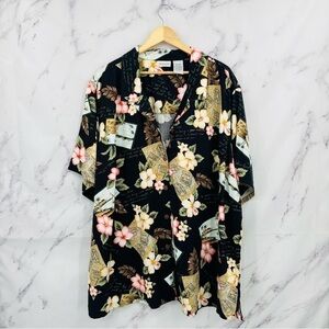 White Stag Vintage Floral Tropical Button Down Top